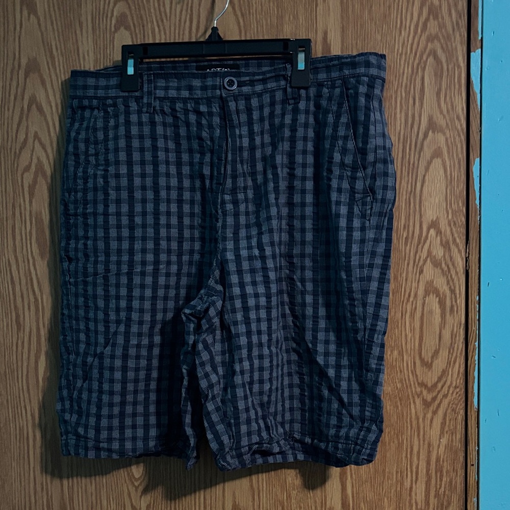 Men's Blue Checkered Shorts
